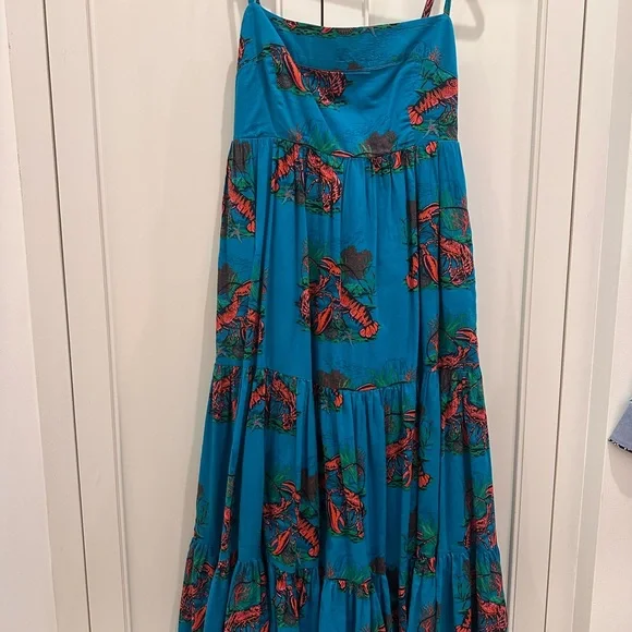 J. Crew Lobster Teal Smocked Dress 6 - Picture 2 of 6